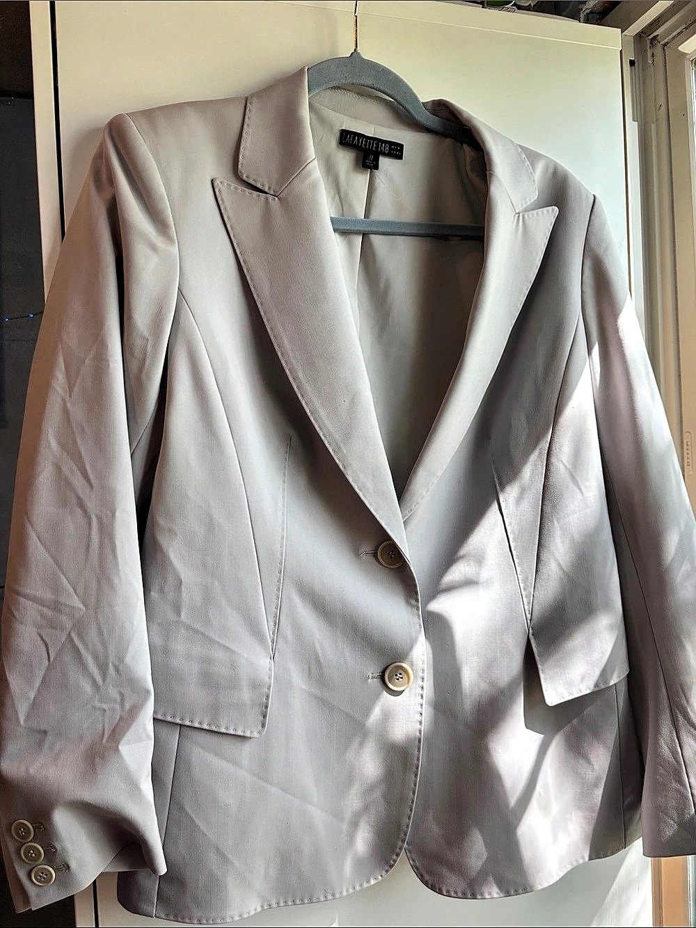 NWOT Lafayette 148 New York Blazer in Light Gray Size 12 95% Virgin Wool